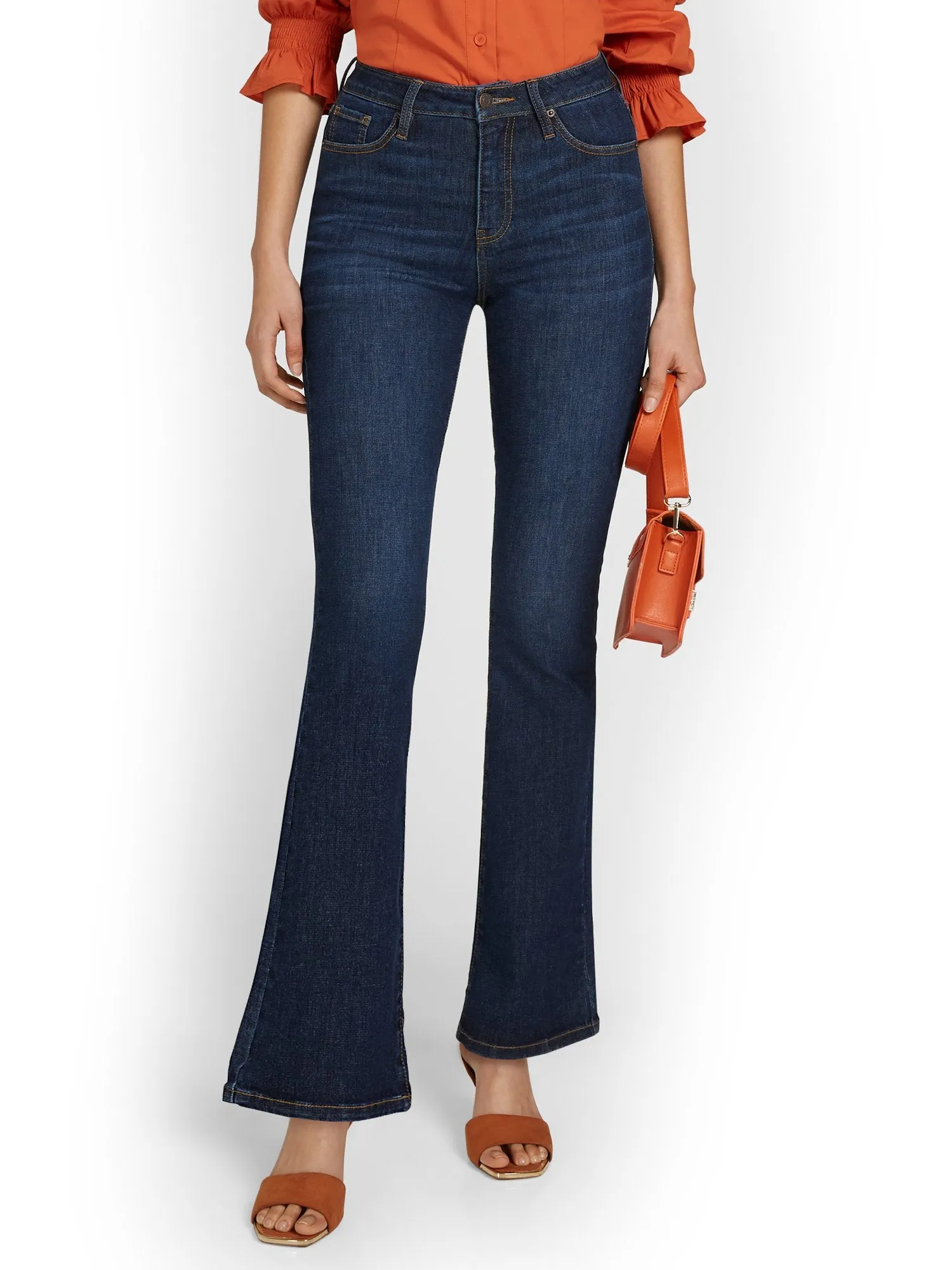 Perfect Fit Ultra High-Waisted Bootcut Jeans - Dark Blue Wash