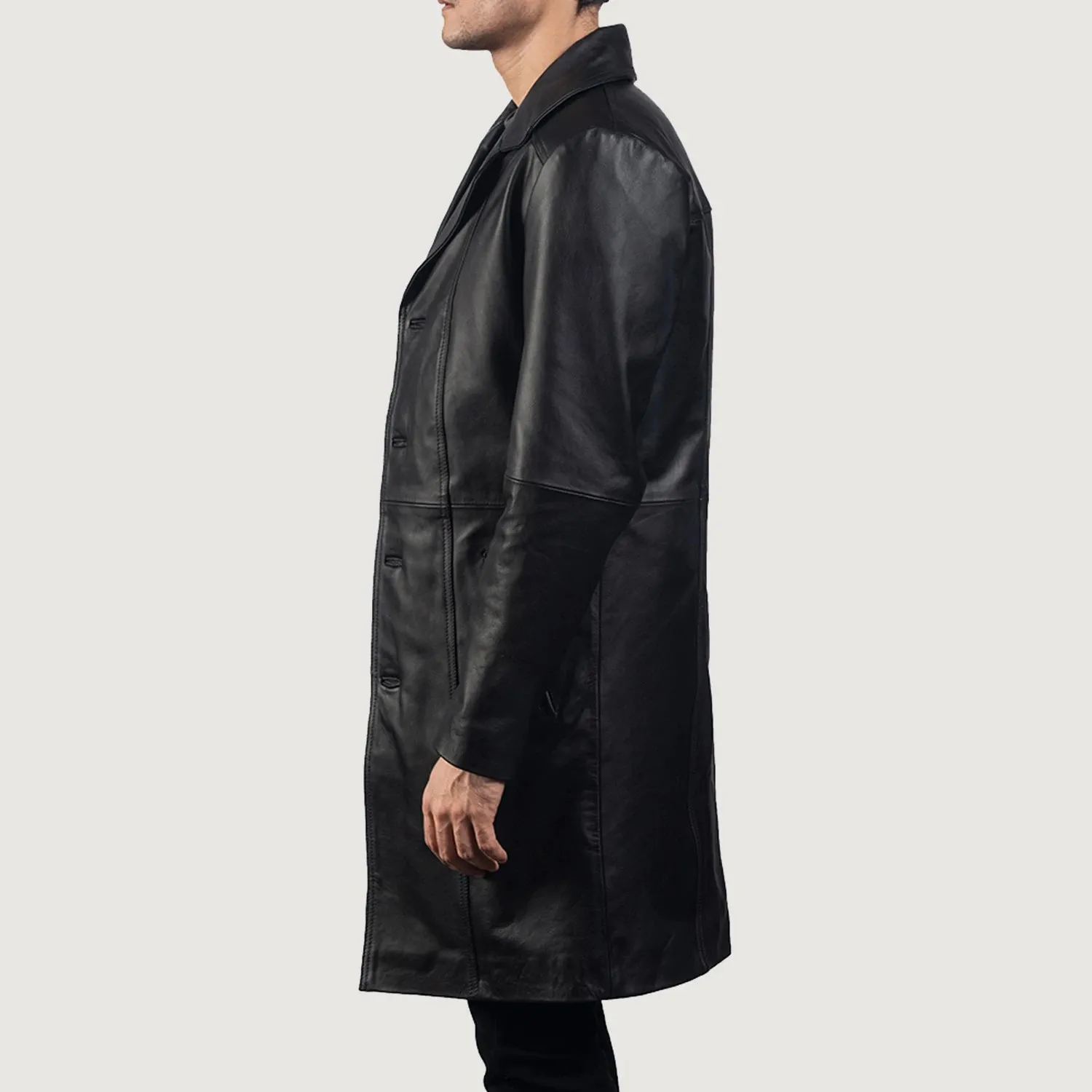 Point Leather Jacket Black Coat