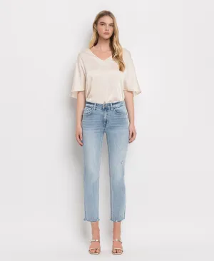 Polite - High Rise Crop Straight Jeans