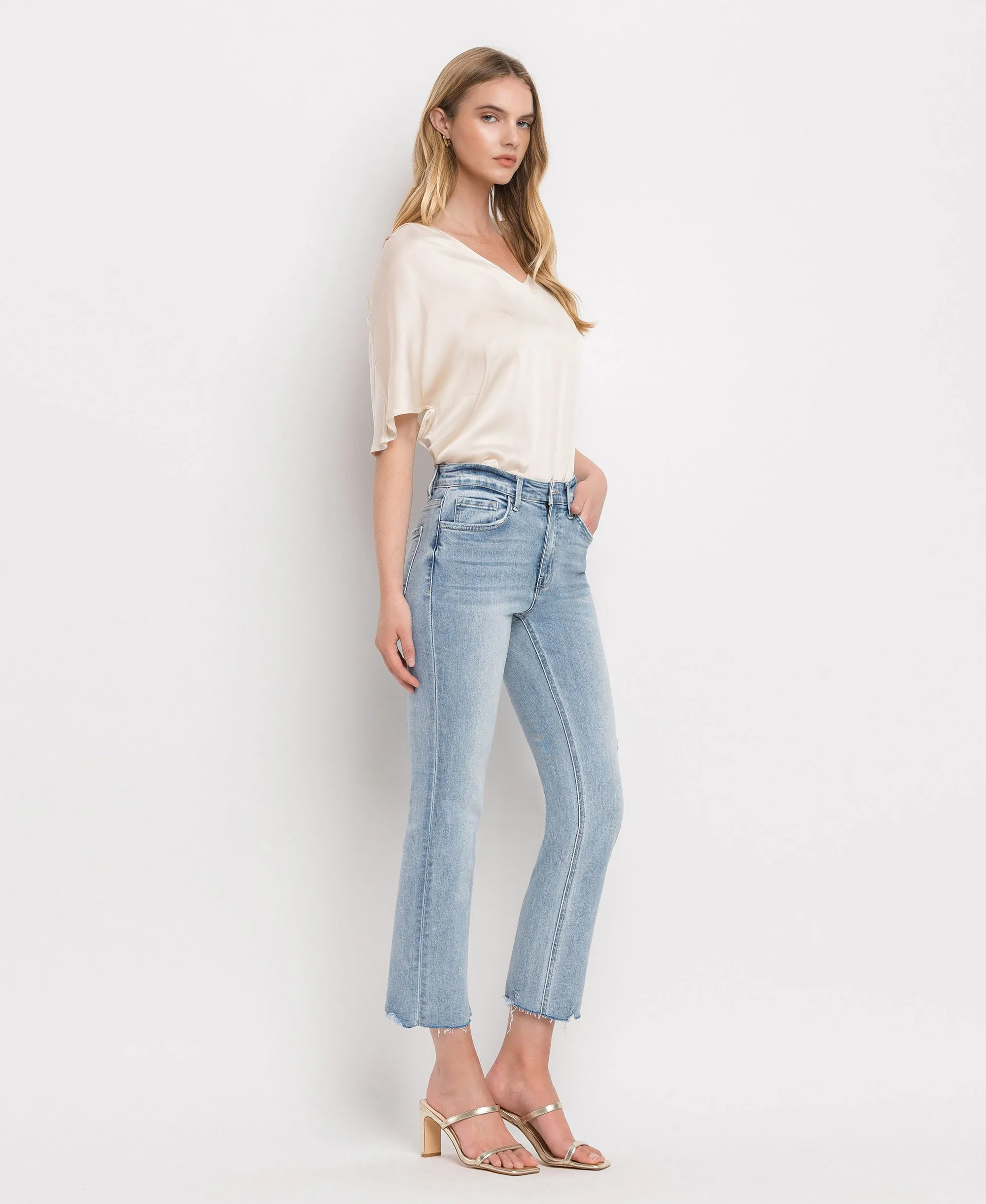 Polite - High Rise Crop Straight Jeans