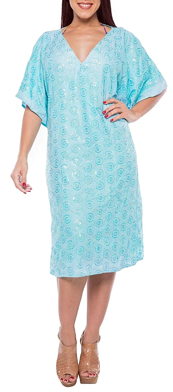 Rayon Embroidery Lounge Caftan Sundress/Lounge Swim Cover up Poncho Gift Women