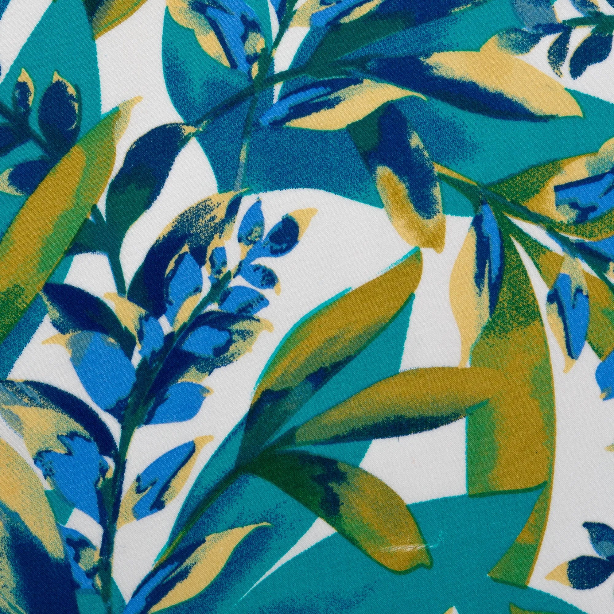 Rayon Voile Print - ALISSA - Leafs - Blue