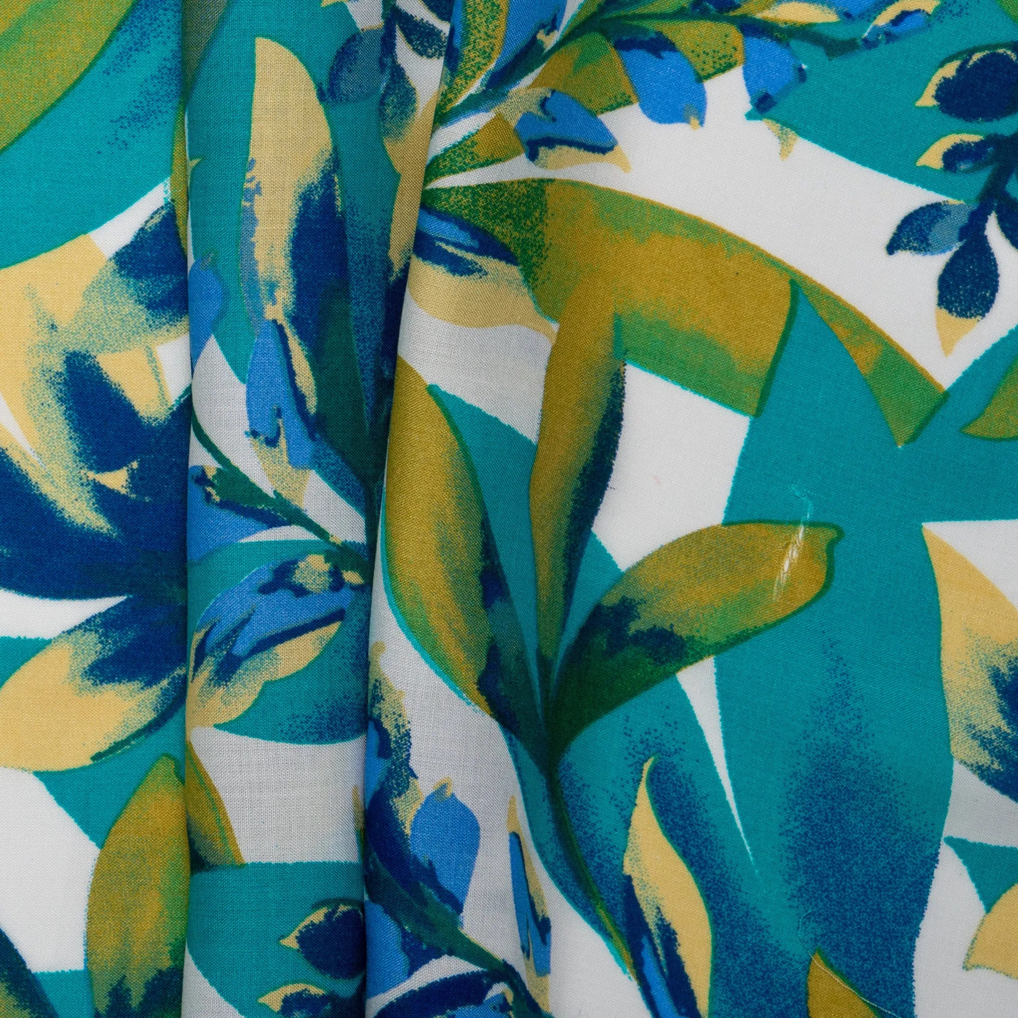 Rayon Voile Print - ALISSA - Leafs - Blue