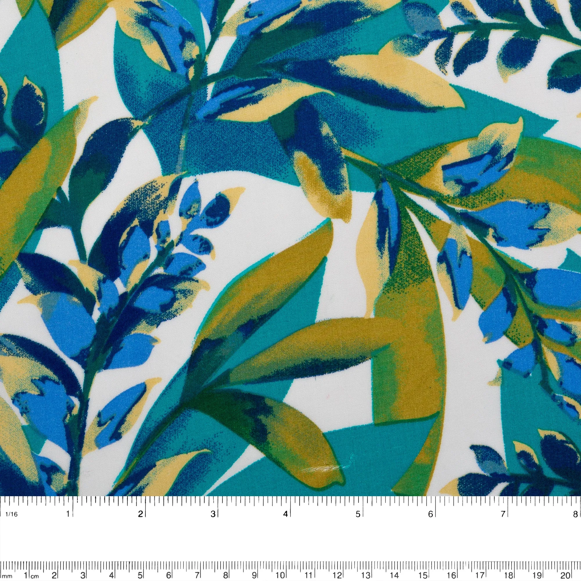 Rayon Voile Print - ALISSA - Leafs - Blue