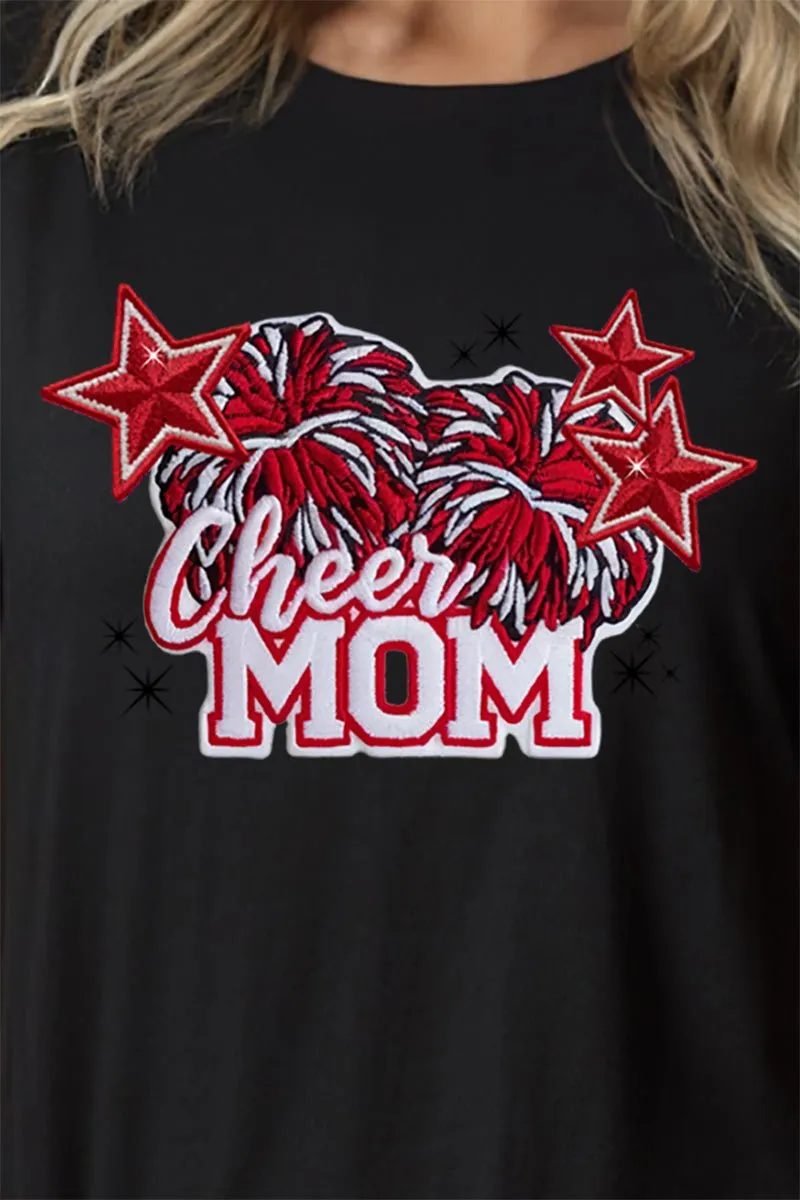 Red Cheer Mom Short Sleeve Relaxed Fit T-Shirt