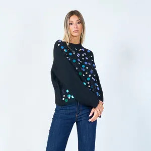 Sequin-embellished statement sweater wholesale