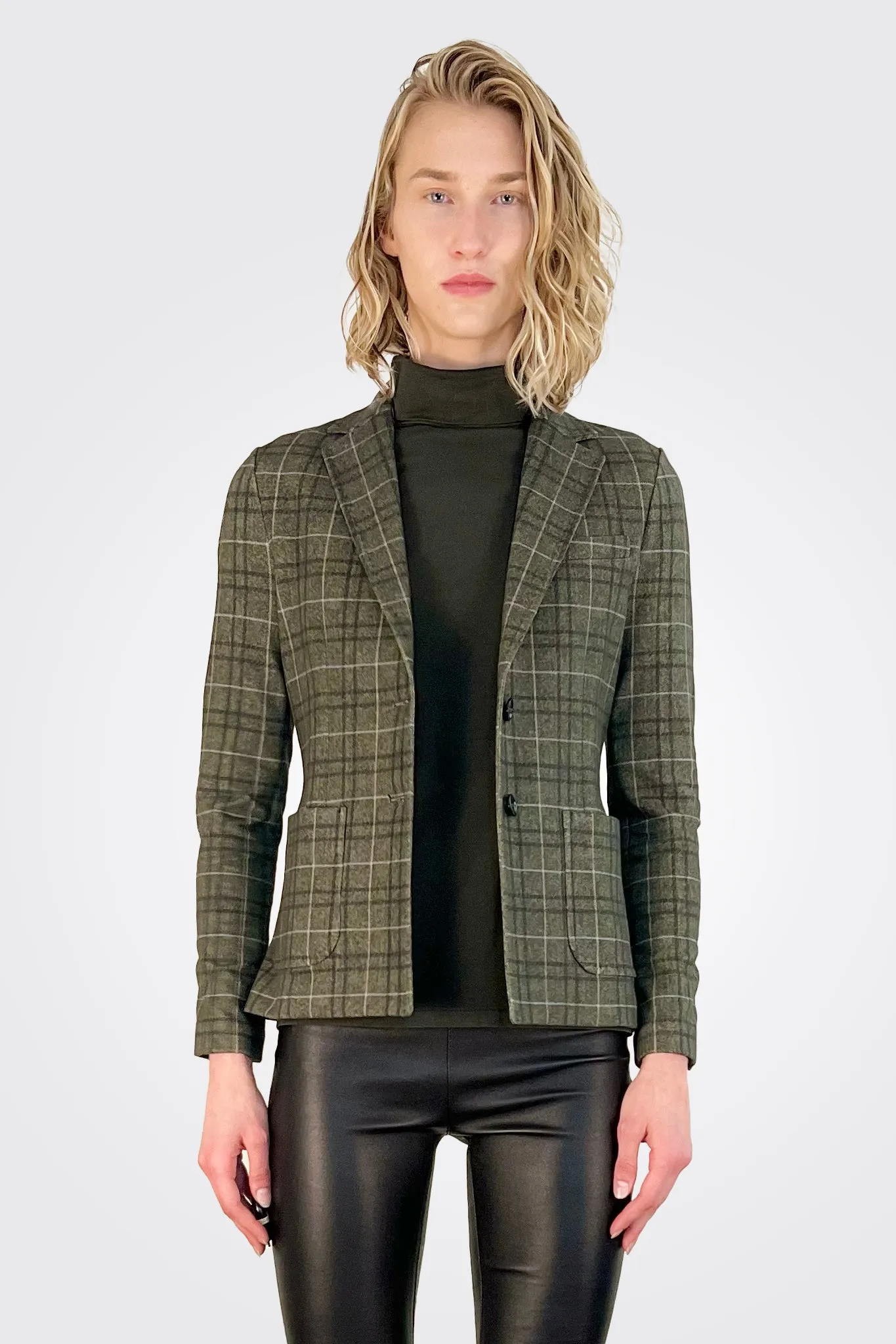 Slim Blazer - Green Plaid