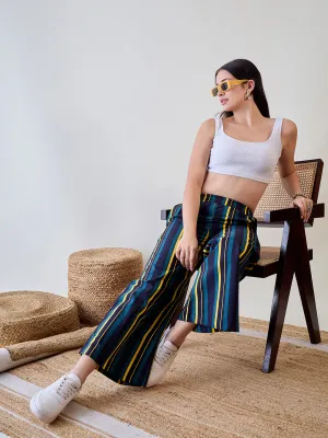 Striped Multicoloured Viscose Pants