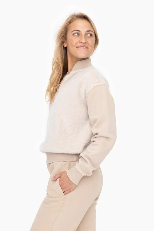 Taupe Vintage Fleece Half Zip Pullover