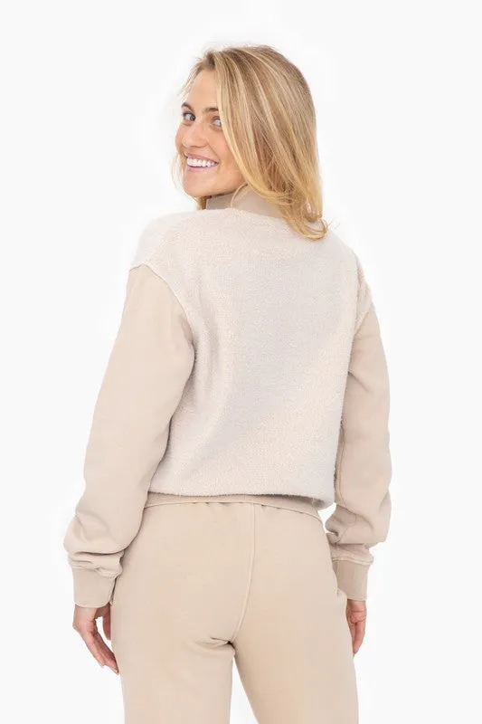 Taupe Vintage Fleece Half Zip Pullover