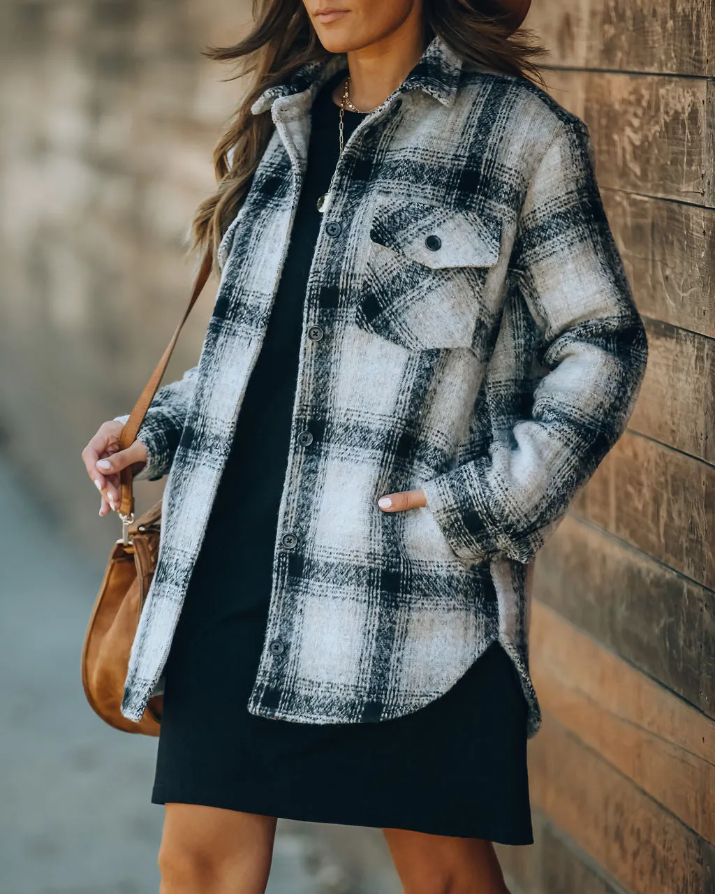 Toleet-Winter and Autumn Outfits Christmas/Thanksgiving_Chandra Plaid Shacket with Pockets