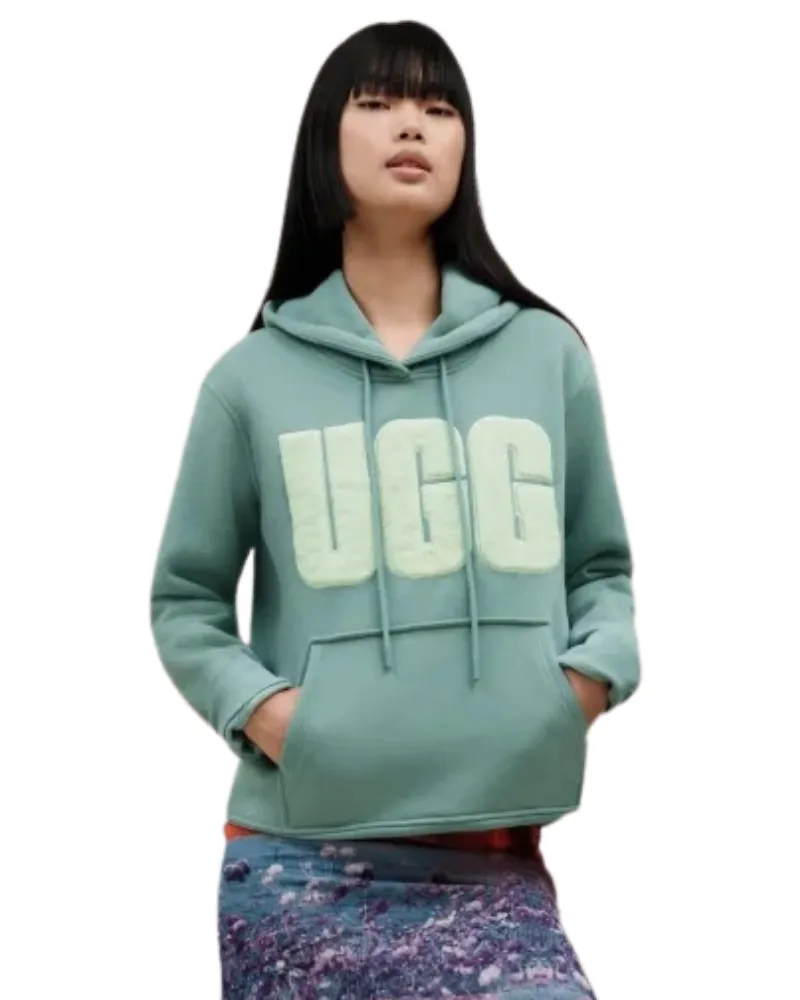 UGG Deep Ice Rey Fuzzy Logo Hoodie