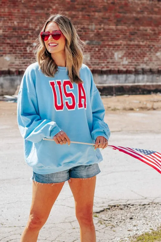 USA Pattern Long-sleeved Top