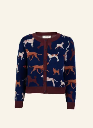 Vera Jacquard Cardigan - Navy Woof