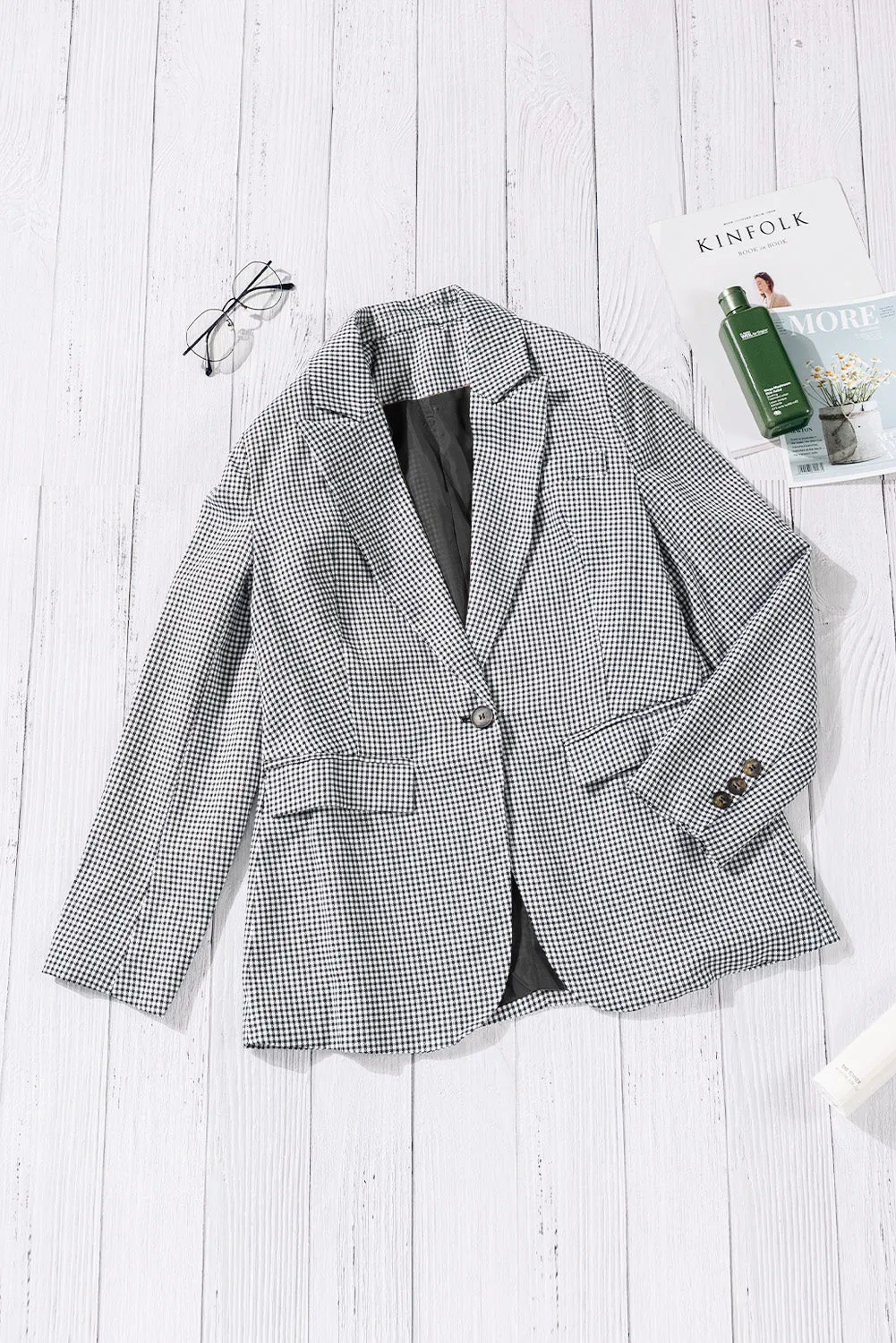 Women's Long Sleeve Casual Blazer Button Open Front Jacket Suit