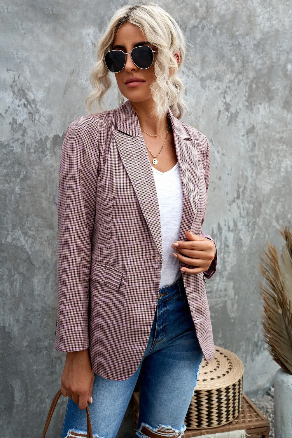 Women's Long Sleeve Casual Blazer Button Open Front Jacket Suit