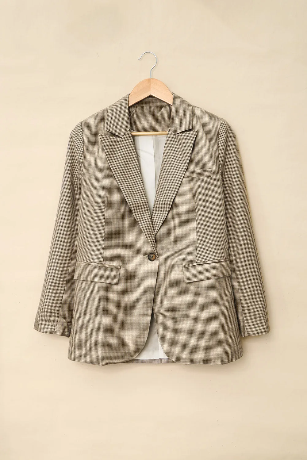 Women's Long Sleeve Casual Blazer Button Open Front Jacket Suit